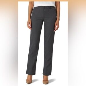 Lee Charcoal Heather Wrinkle-Free Pants Straight Leg Pant size 18